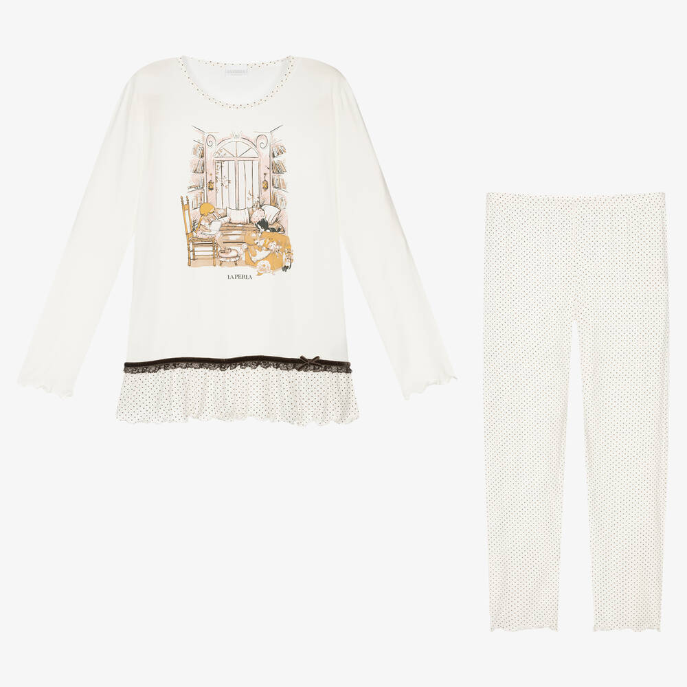 La Perla - Teen Girls Ivory Pyjamas | Childrensalon