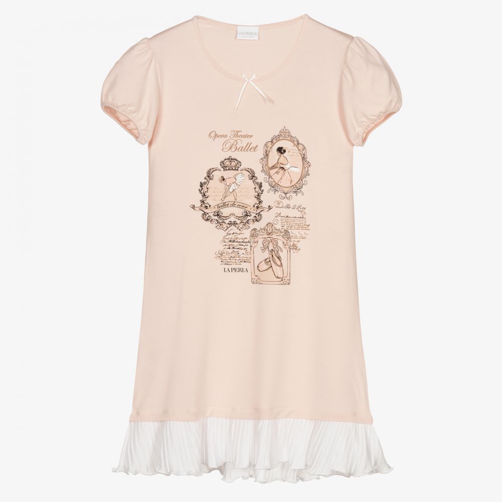 La Perla - قميص نوم تينز بناتي مودال جيرسي لون زهري | Childrensalon