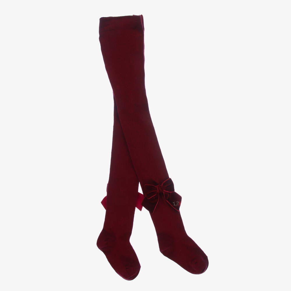 La Perla - Collants rouges à nœuds Ado | Childrensalon