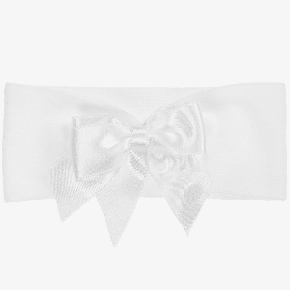 La Perla - Белая повязка на голову с бантом | Childrensalon