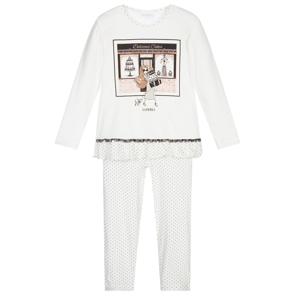 La Perla - Weißer Pyjama aus Modal-Jersey | Childrensalon
