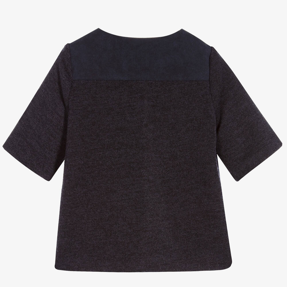 La Stupenderia-Girls Blue Knitted Cardigan | Childrensalon Outlet