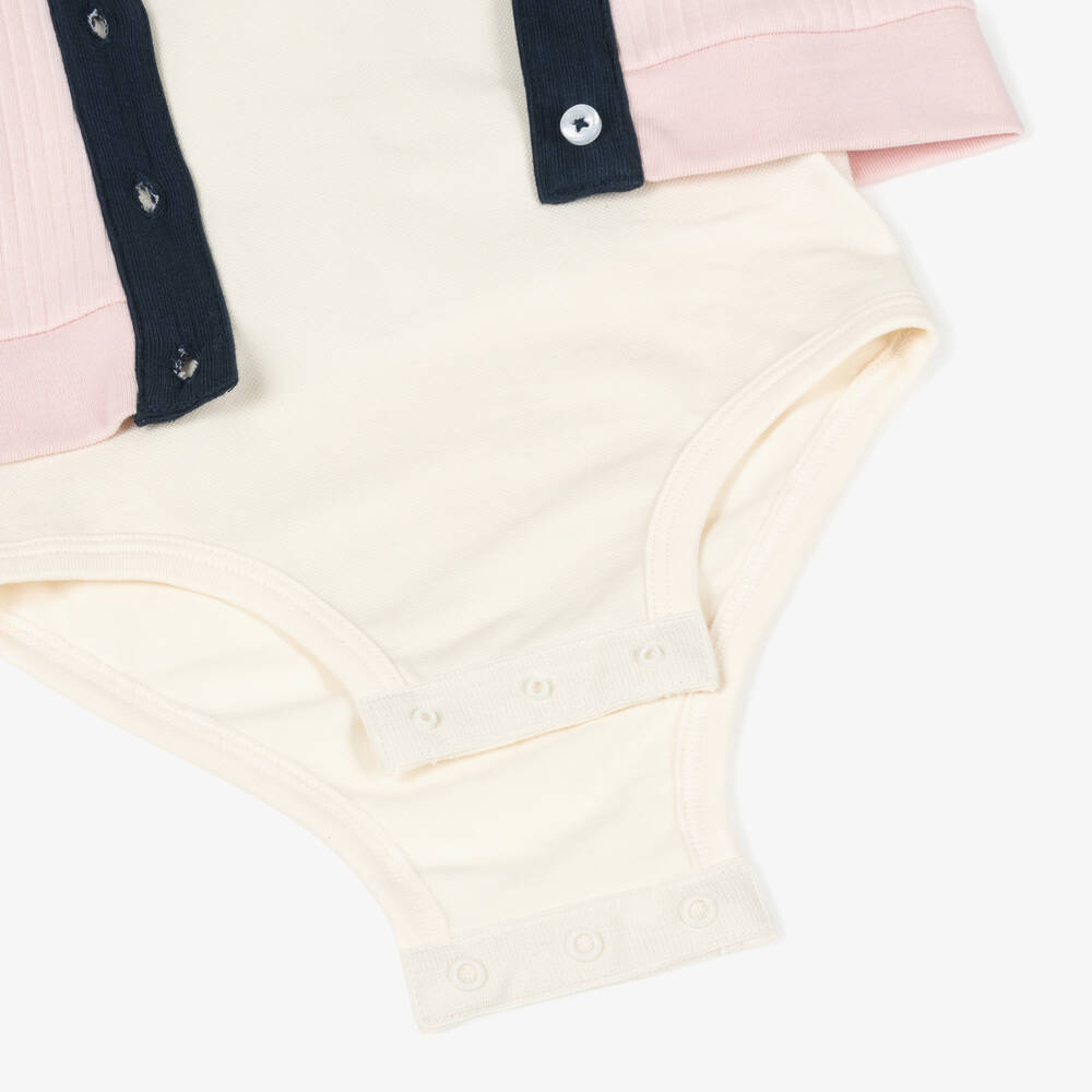 Lacoste-Baby Girls Ivory & Pink Cotton Skort Set | Childrensalon Outlet