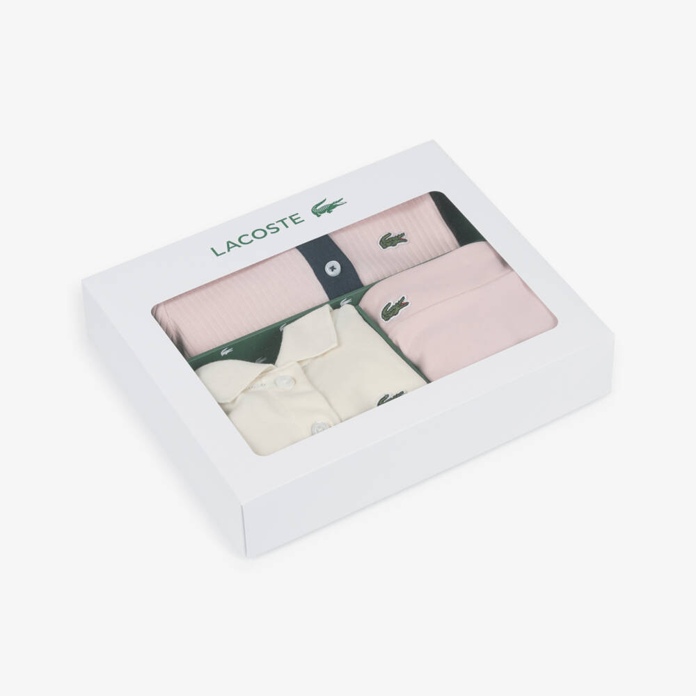 Lacoste-Baby Girls Ivory & Pink Cotton Skort Set | Childrensalon Outlet