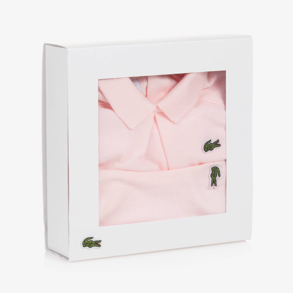 Lacoste Baby Girls Pink Cotton Leggings Set