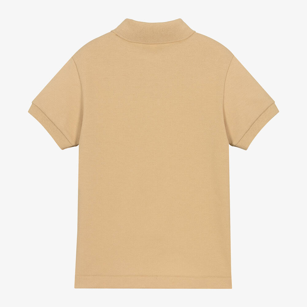 Lacoste Beige Cotton Crocodile Polo Shirt Childrensalon Outlet