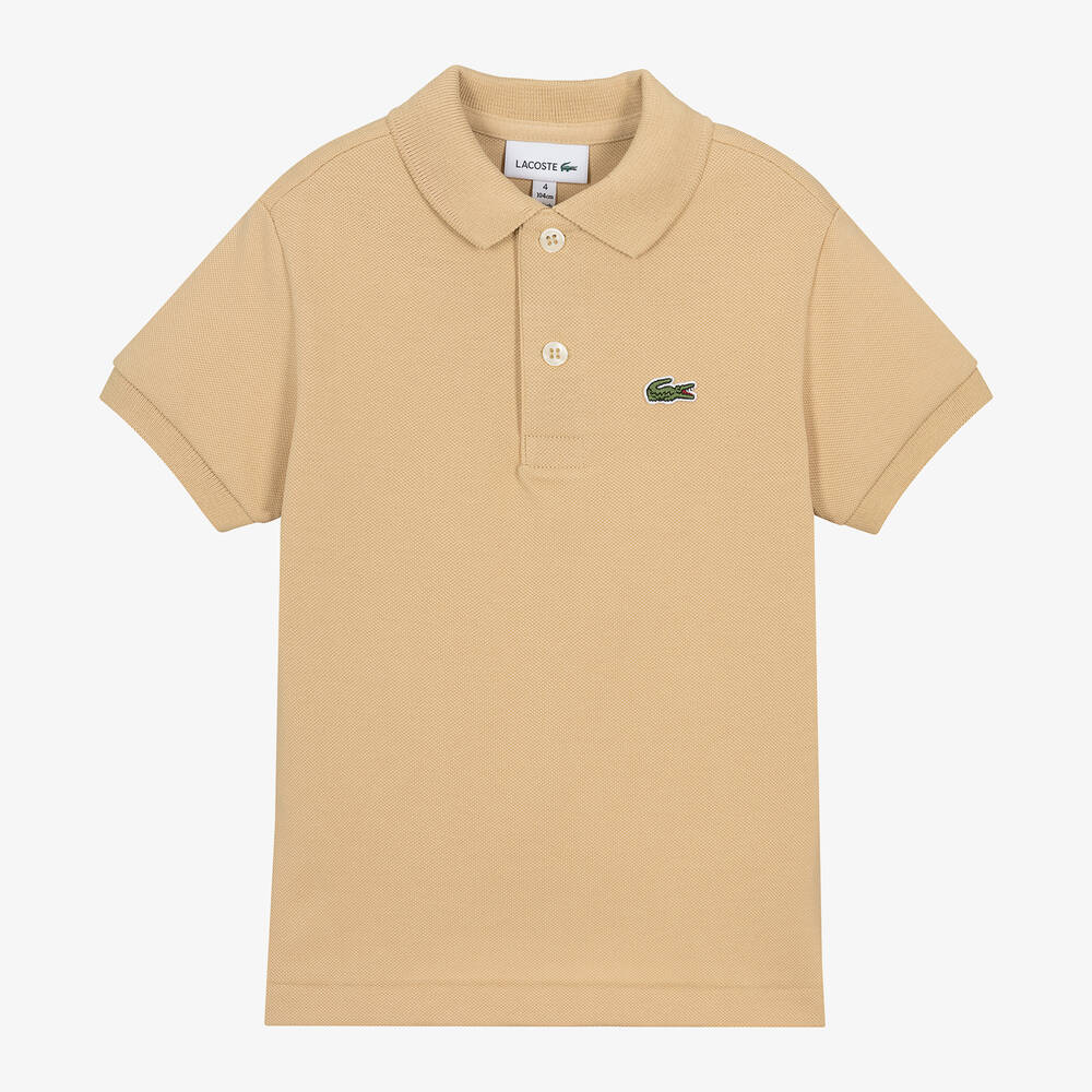 Lacoste Beige Cotton Crocodile Polo Shirt Childrensalon Outlet