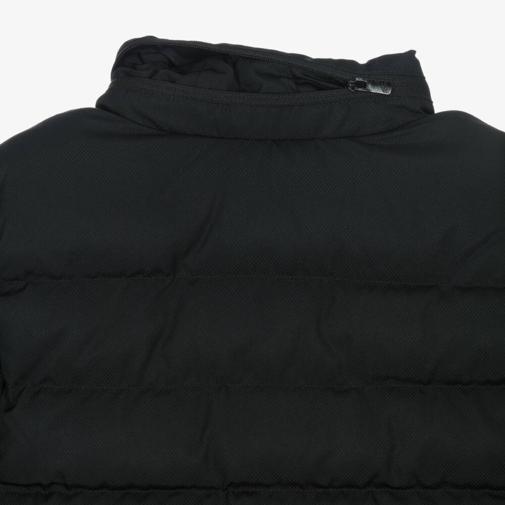 Lacoste-Black Puffer Jacket with Fold Away Hood | Childrensalon Outlet
