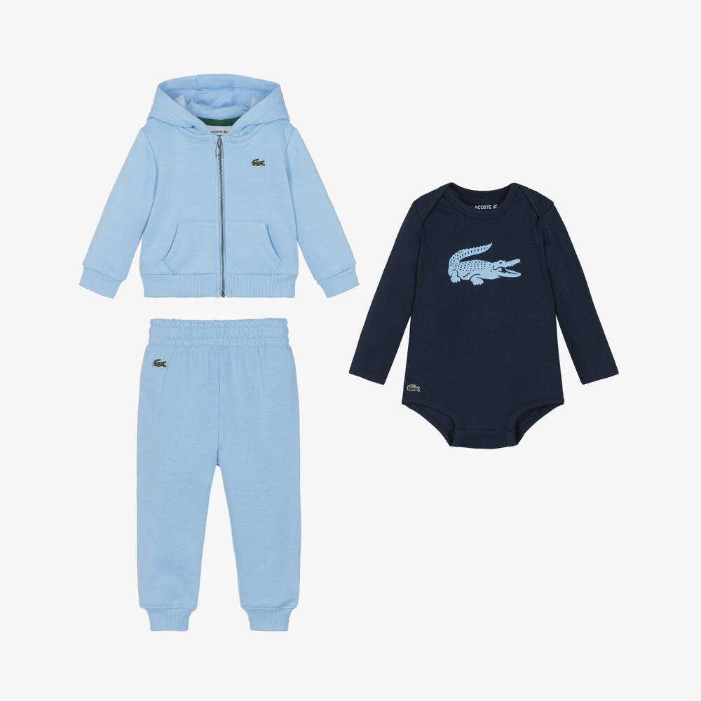 Lacoste-Blue Cotton Jersey Baby Tracksuit Set | Childrensalon Outlet