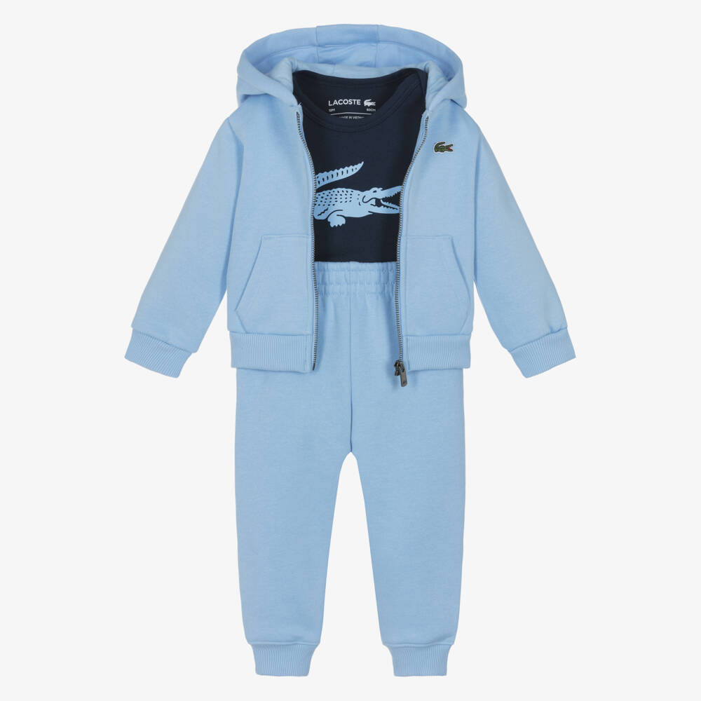 Lacoste-Blue Cotton Jersey Baby Tracksuit Set | Childrensalon Outlet