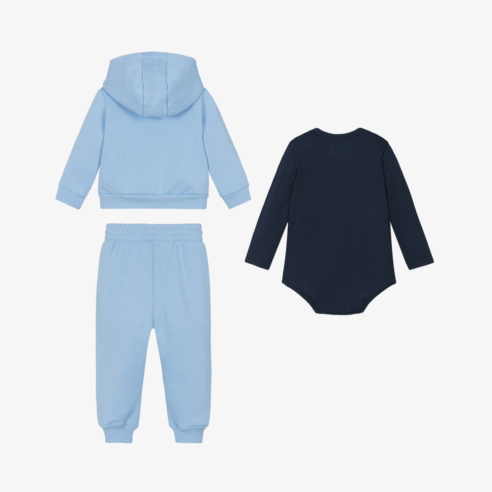 Lacoste-Blue Cotton Jersey Baby Tracksuit Set | Childrensalon Outlet