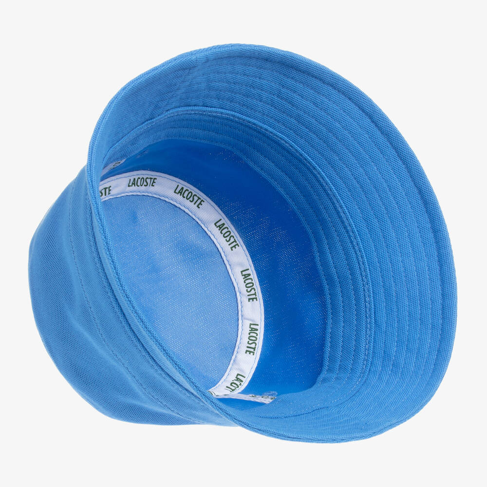 Lacoste-Blue Cotton Logo Bucket Hat | Childrensalon Outlet