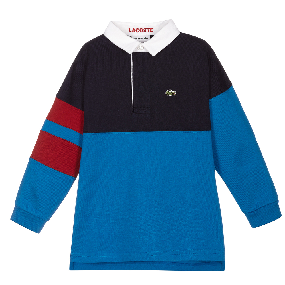 Lacoste - Blue Cotton Rugby Shirt | Childrensalon