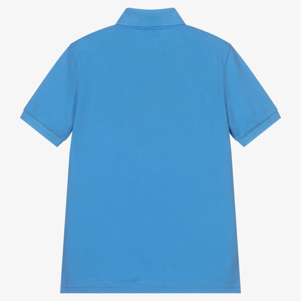 لاكوست-توب بولو قطن عضوي لون أزرق للأولاد | Childrensalon Outlet