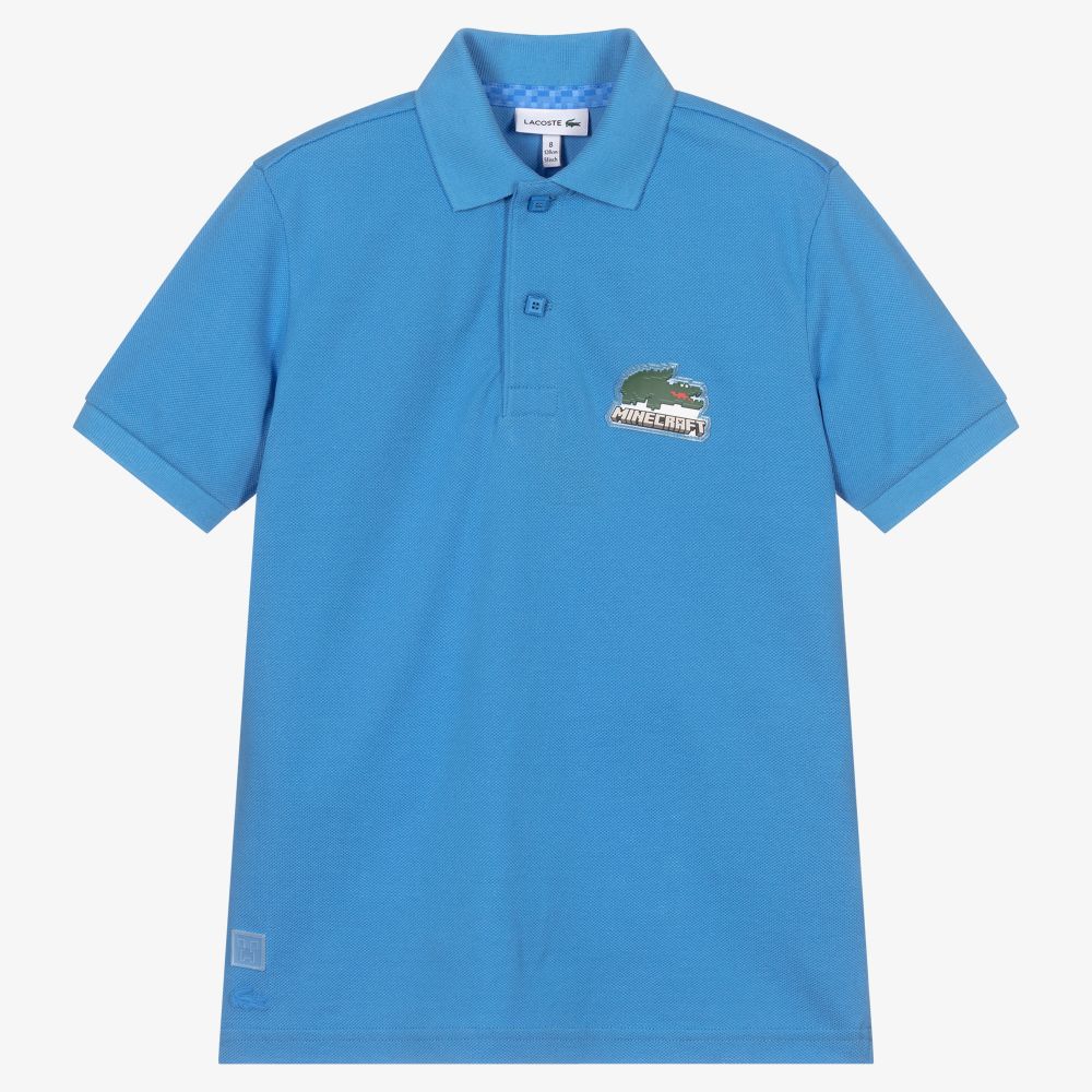 Lacoste - Blaues Minecraft Poloshirt | Childrensalon