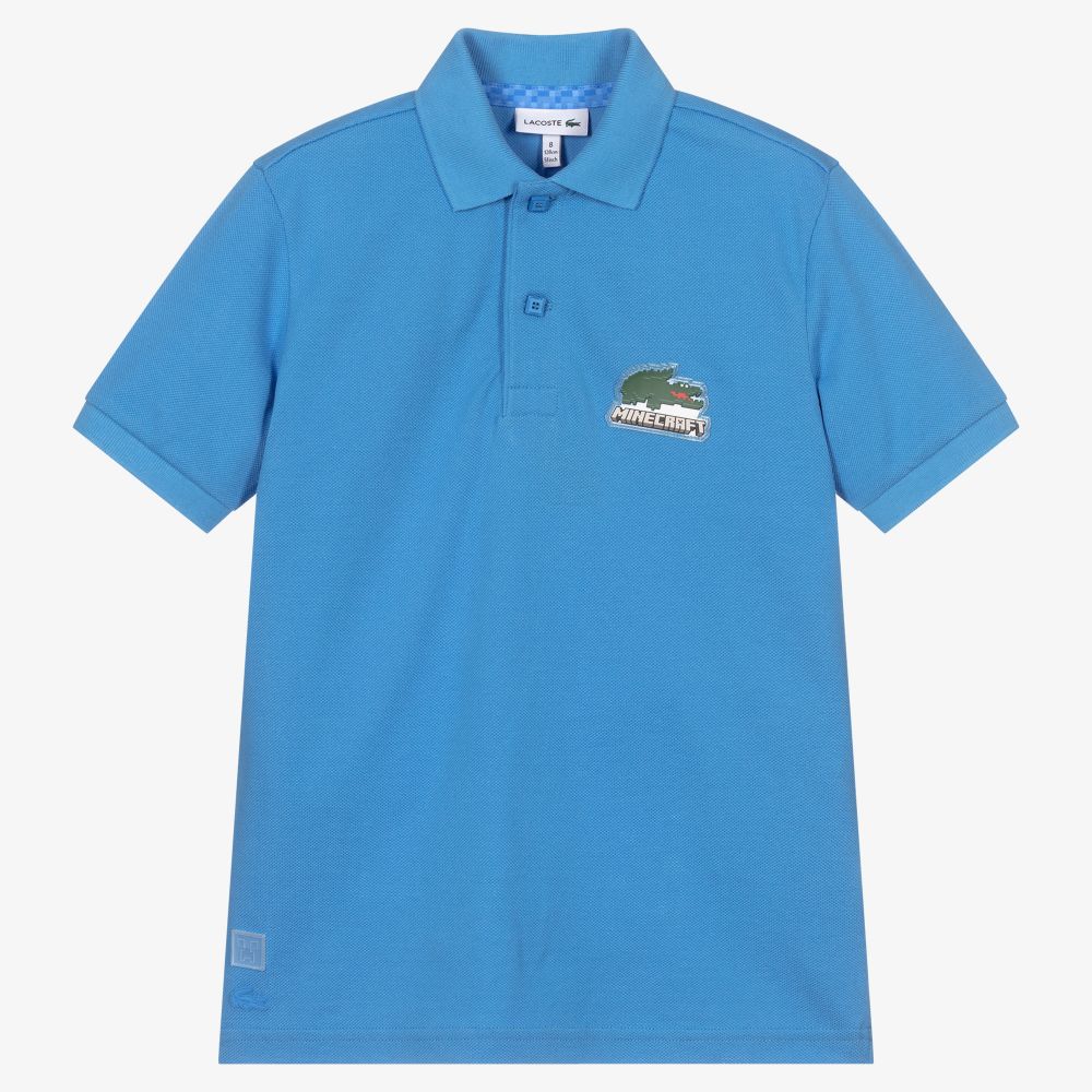 Lacoste - توب بولو قطن عضوي لون أزرق للأولاد | Childrensalon