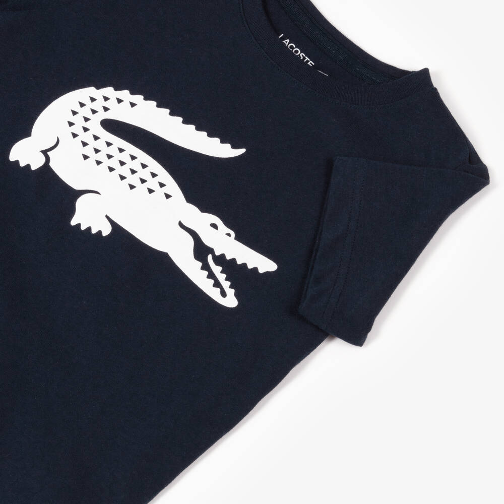 Lacoste-Boys Athletic Navy Crew Tee | Childrensalon Outlet