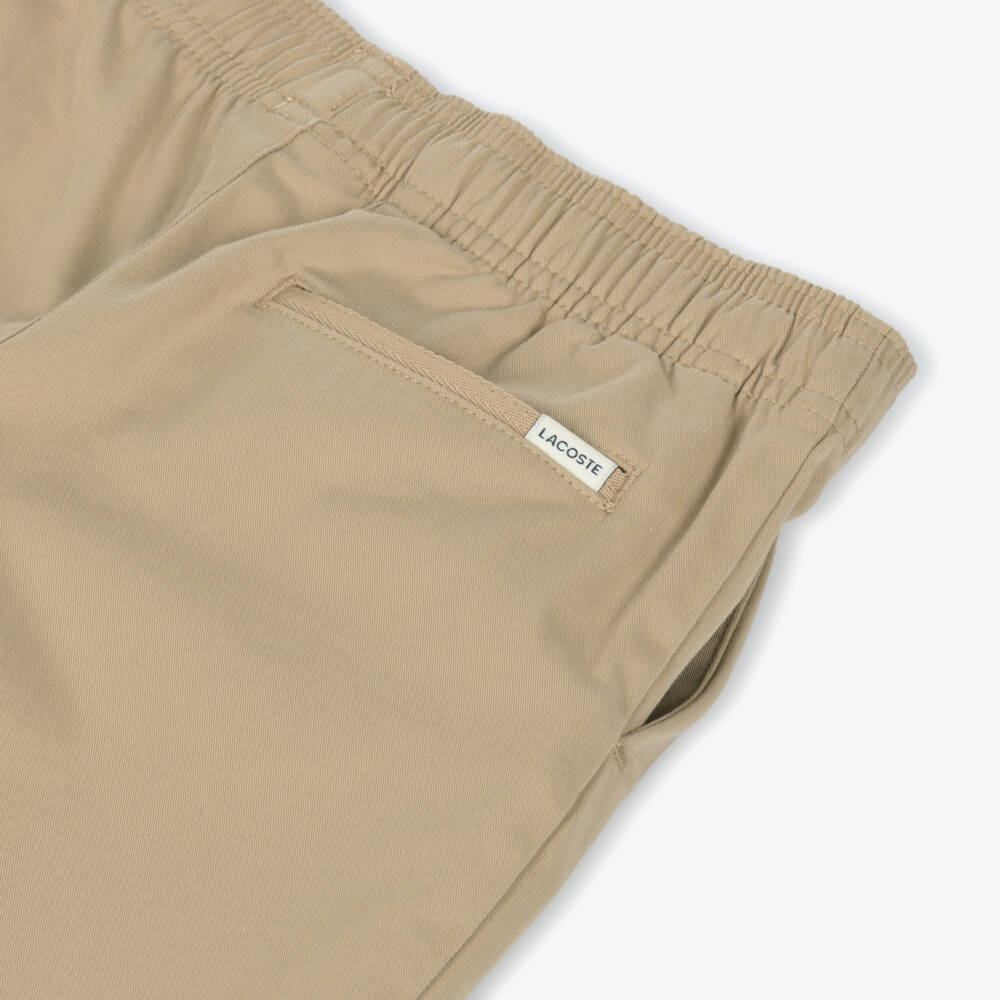 Lacoste-Boys Beige Classic Cotton Shorts | Childrensalon Outlet