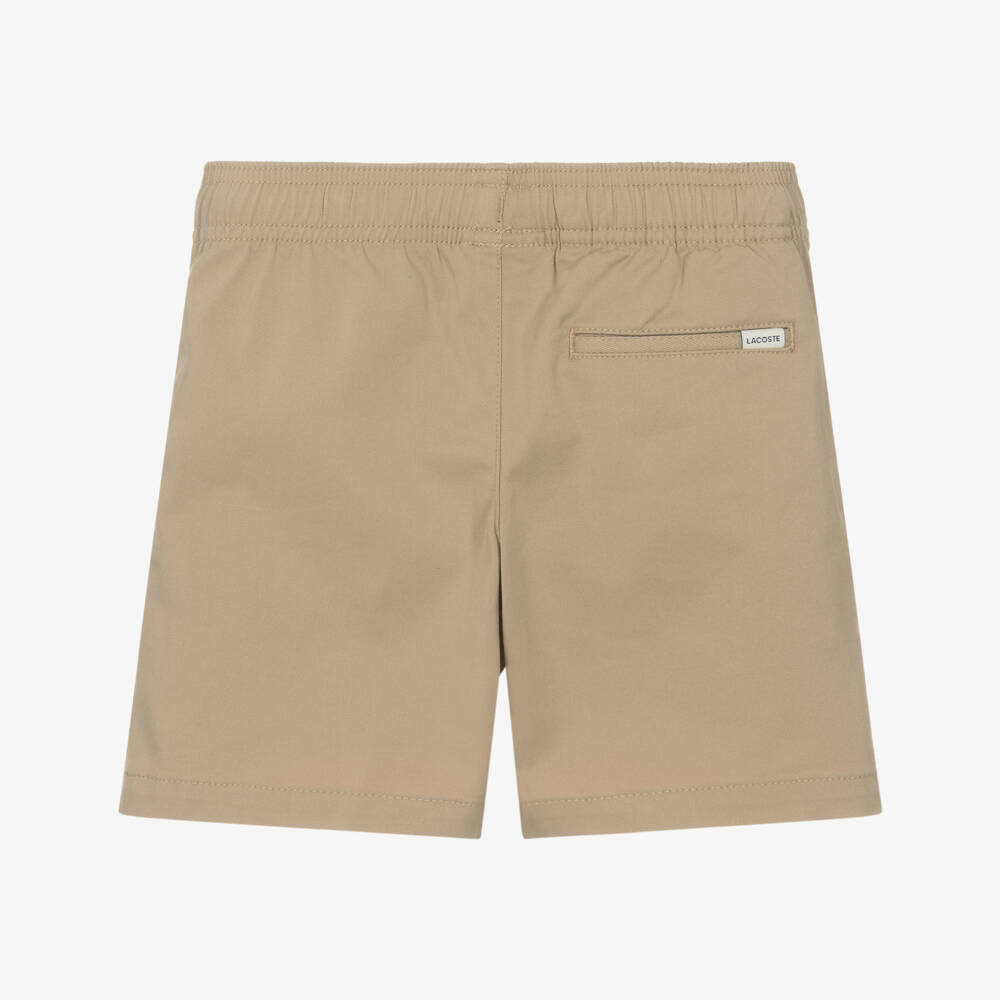 Lacoste-Boys Beige Classic Cotton Shorts | Childrensalon Outlet