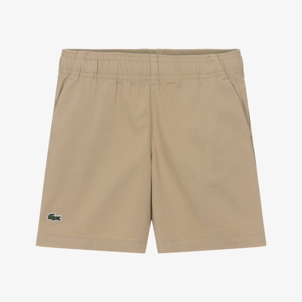 Lacoste-Boys Beige Classic Cotton Shorts | Childrensalon Outlet