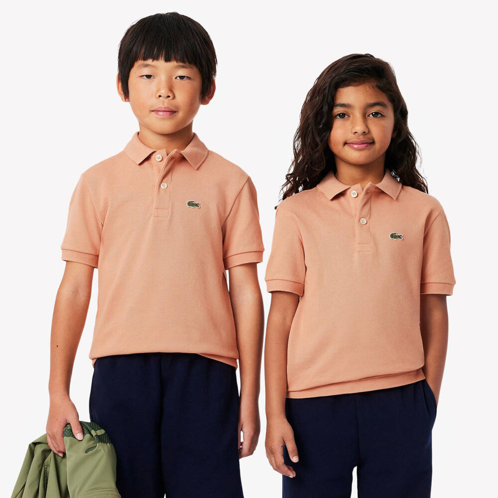 Lacoste-Boys Beige Crocodile Cotton Polo | Childrensalon Outlet