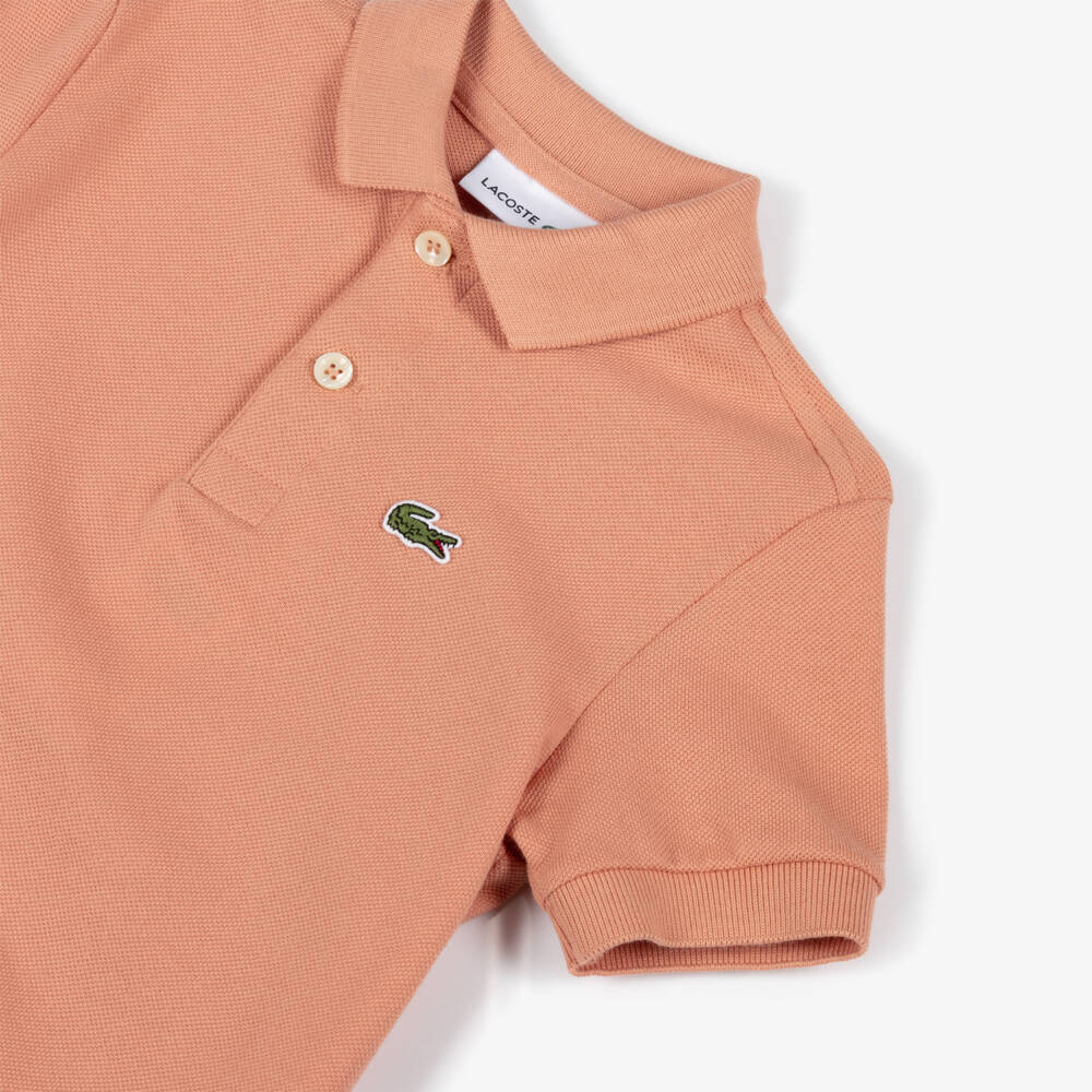 Lacoste-Boys Beige Crocodile Cotton Polo | Childrensalon Outlet