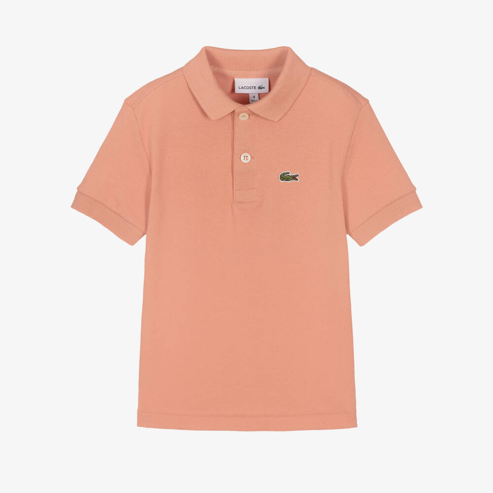 Lacoste-Boys Beige Crocodile Cotton Polo | Childrensalon Outlet