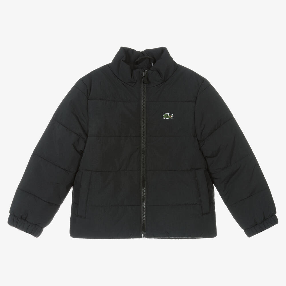 Lacoste - Boys Black Logo Puffer Jacket | Childrensalon