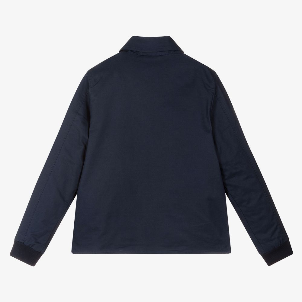 لاكوست-Boys Blue Cotton Jacket | Childrensalon Outlet