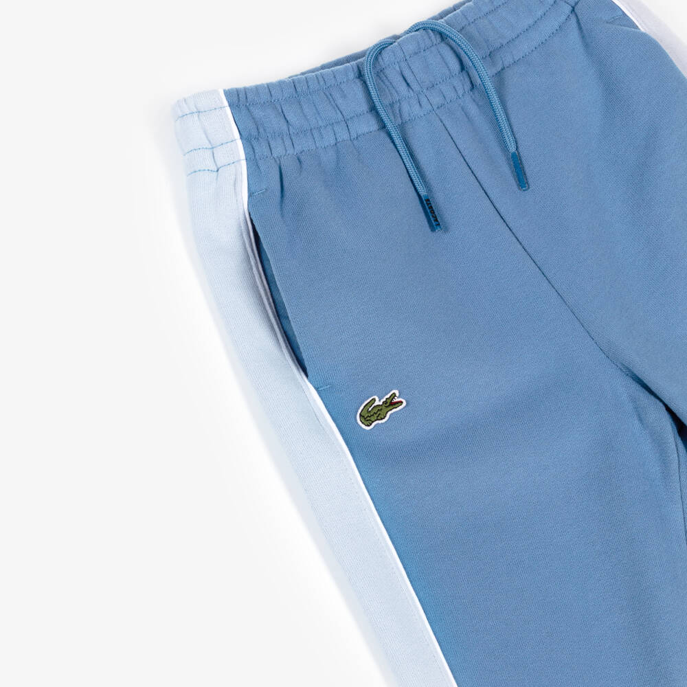 Lacoste-Boys Blue Cotton Jersey Joggers with Crocodile Logo | Childrensalon Outlet