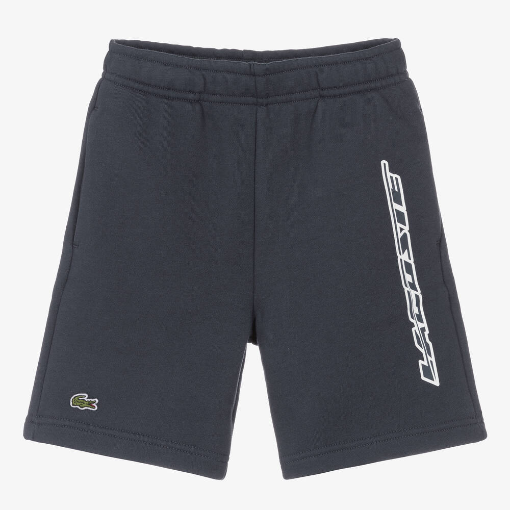 Lacoste - Boys Blue Cotton Logo Shorts | Childrensalon