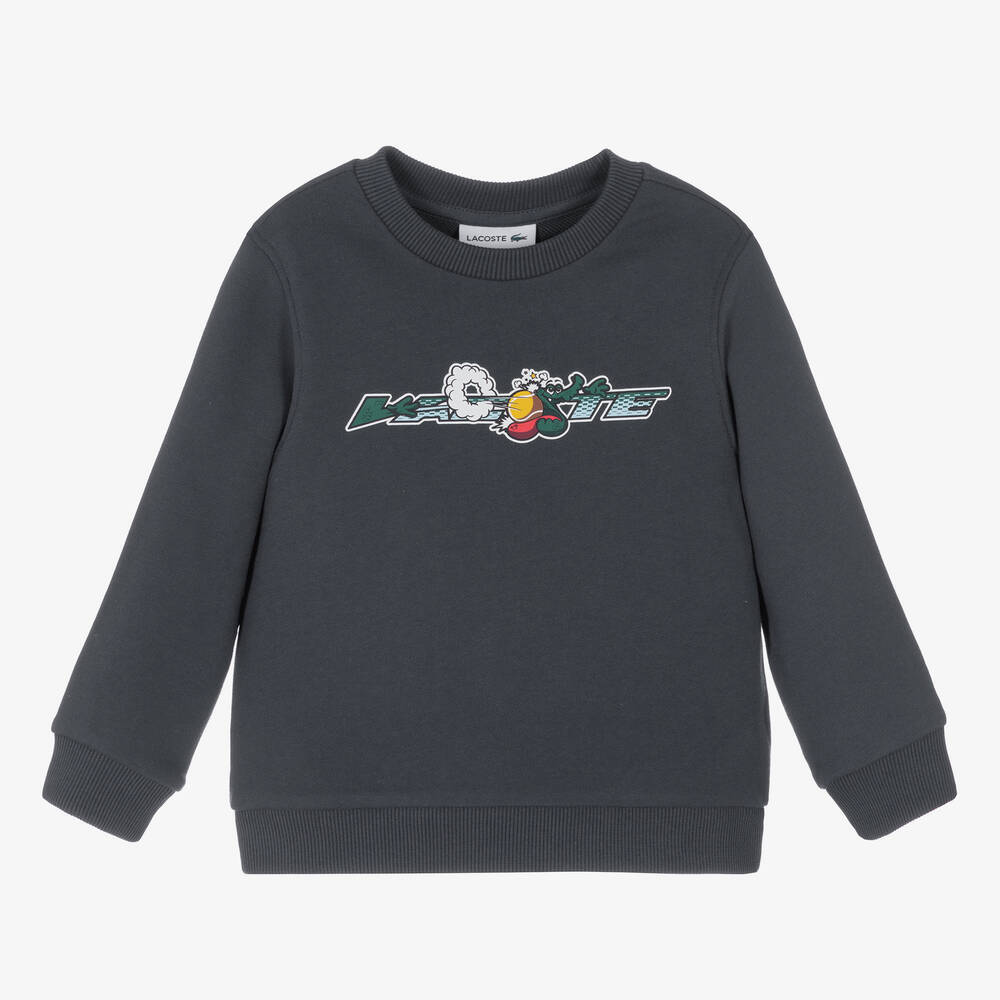 Lacoste - Sweat bleu en coton garçon | Childrensalon