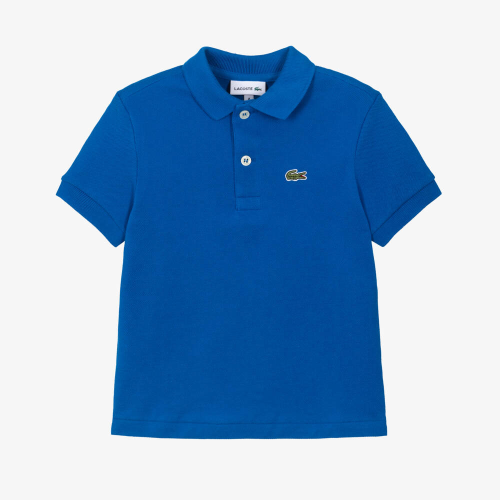 Lacoste-Boys Blue Crocodile Emblem Polo | Childrensalon Outlet
