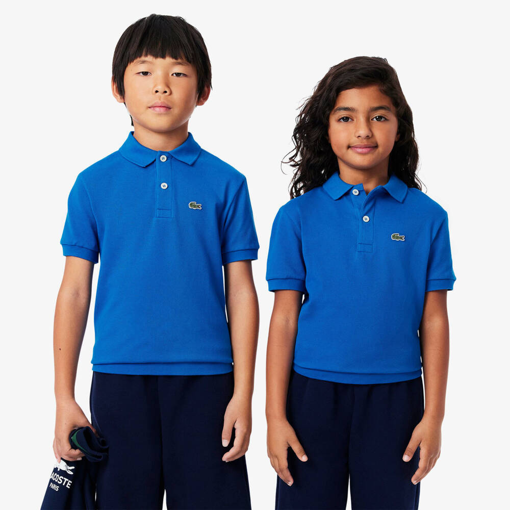 Lacoste-Boys Blue Crocodile Emblem Polo | Childrensalon Outlet