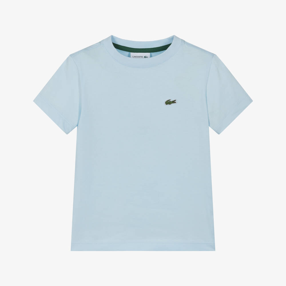 Lacoste-Boys Blue Crocodile Emblem Tee | Childrensalon Outlet