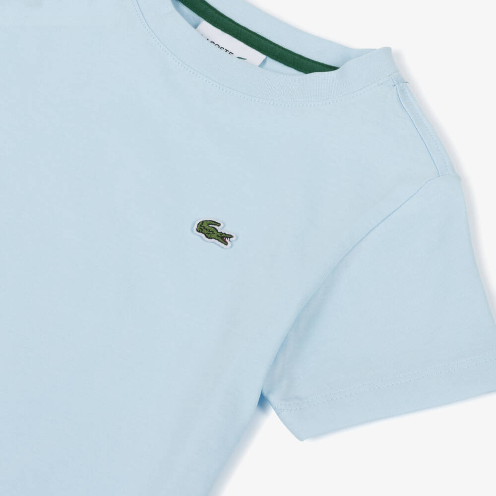 Lacoste-Boys Blue Crocodile Emblem Tee | Childrensalon Outlet