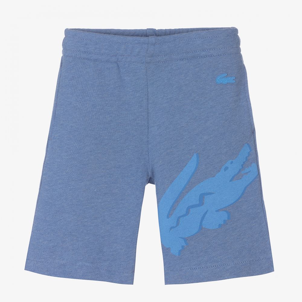 Lacoste - Bermuda bleu Crocodile Garçon | Childrensalon