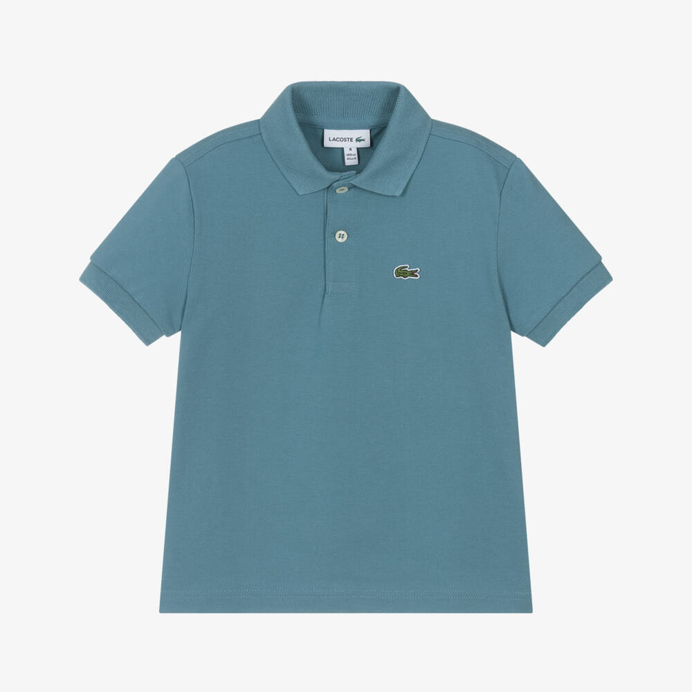 Lacoste-Boys Blue Graphic Piqué Polo | Childrensalon Outlet