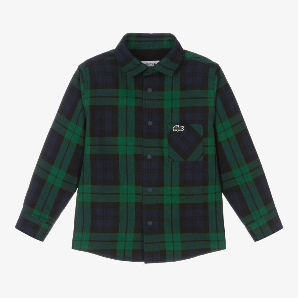 Lacoste-Рубашка в сине-зеленую клетку | Childrensalon Outlet