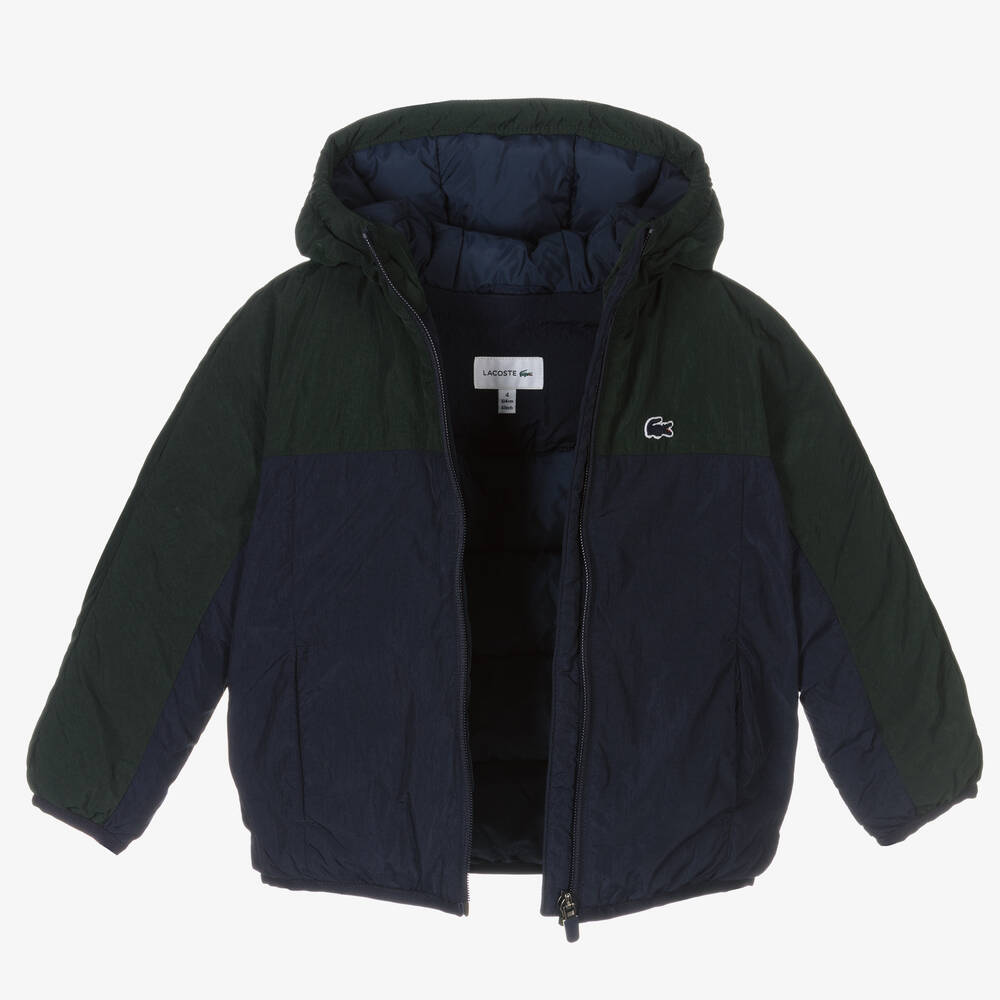 Lacoste-Boys Blue & Green Padded Jacket | Childrensalon Outlet