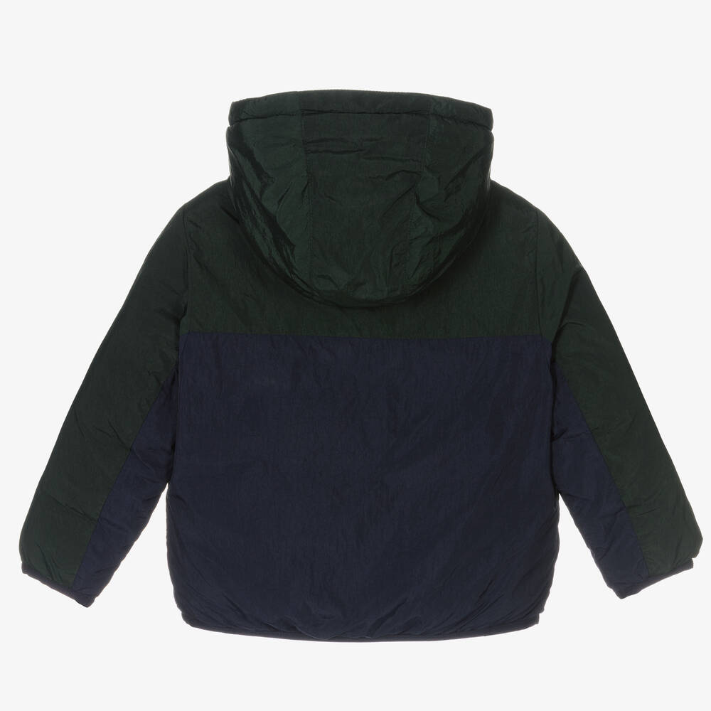 Lacoste-Boys Blue & Green Padded Jacket | Childrensalon Outlet