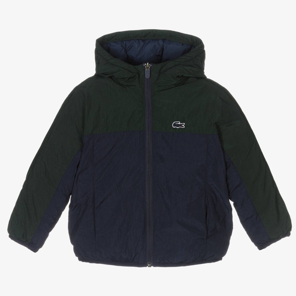 Lacoste - Boys Blue & Green Padded Jacket | Childrensalon