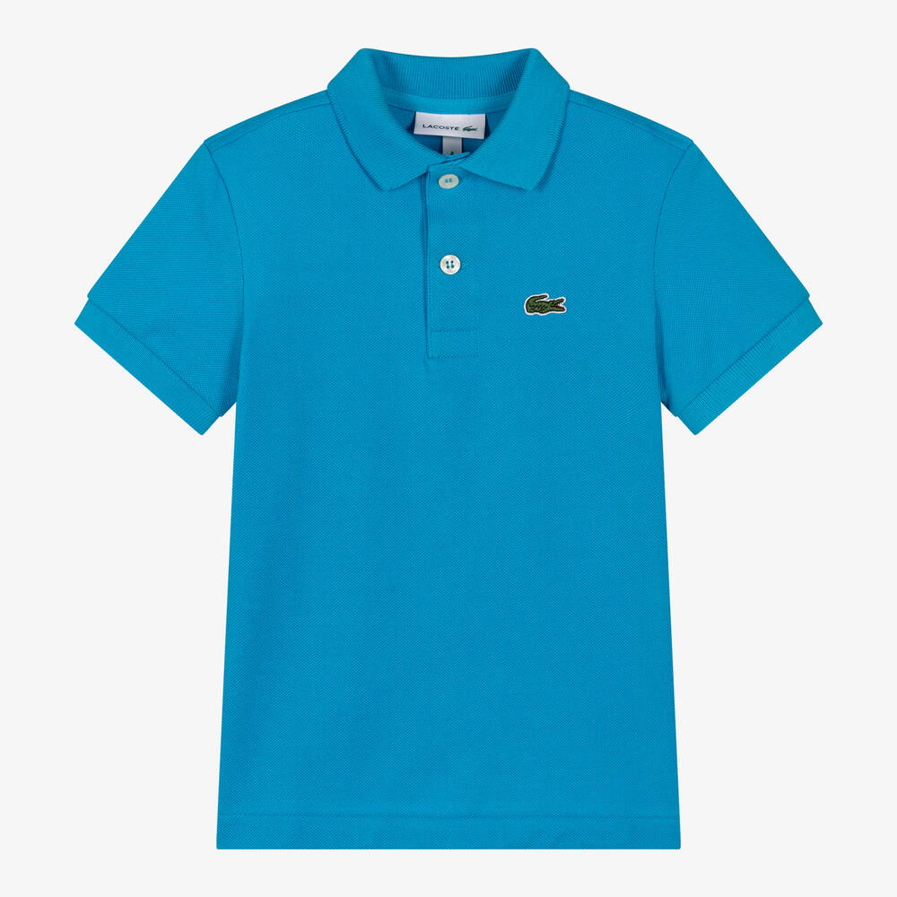 Lacoste - Boys Blue Logo Polo Shirt | Childrensalon