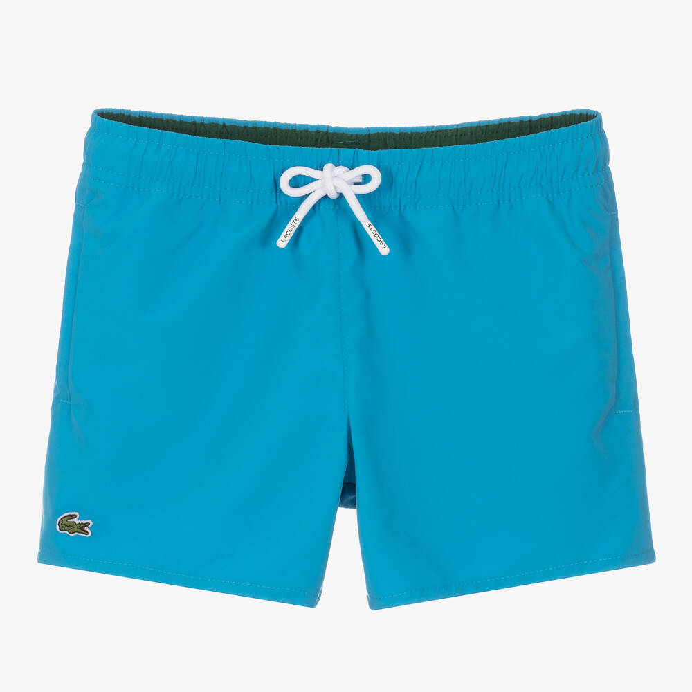 Lacoste - Boys Blue Logo Swim Shorts | Childrensalon