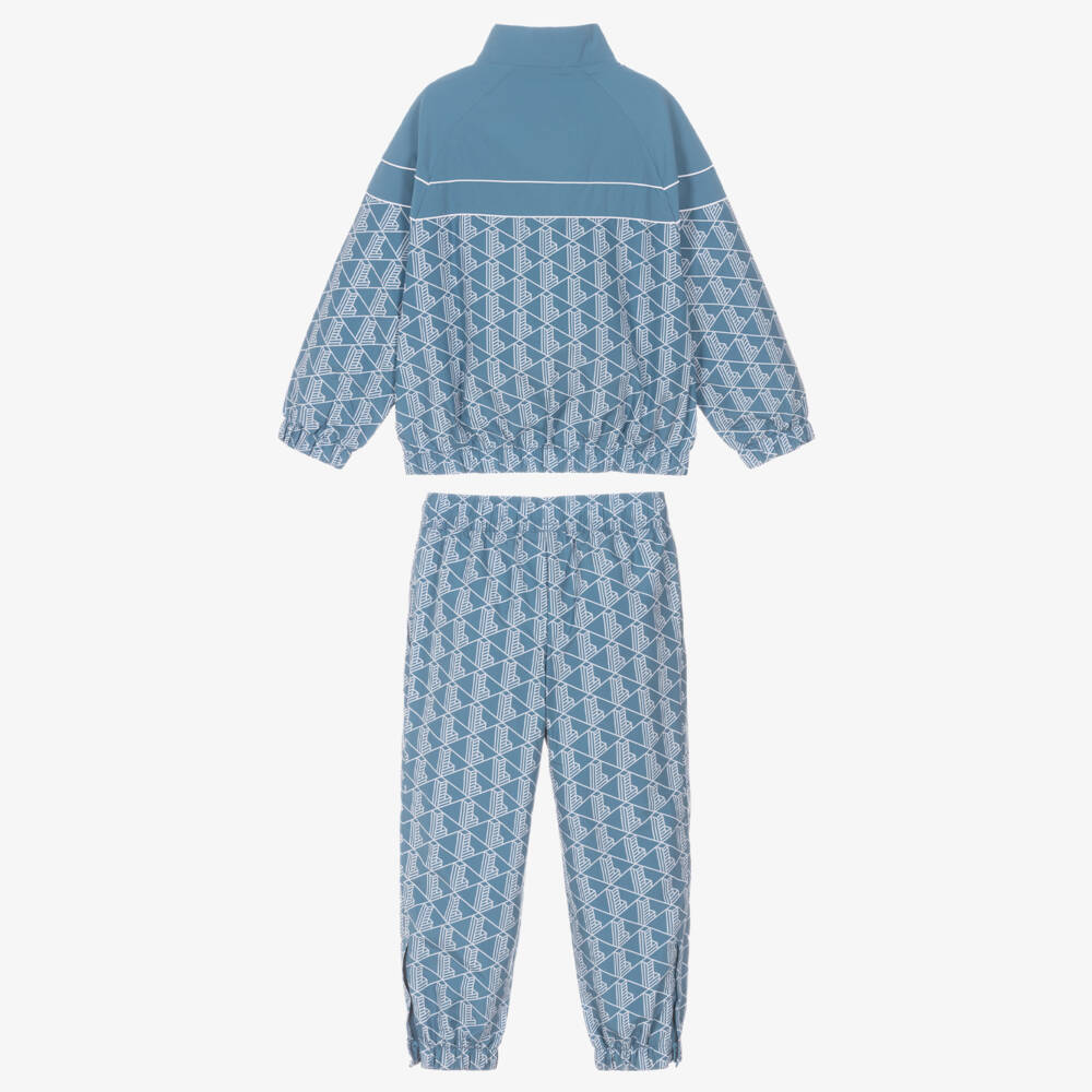 Lacoste-Boys Blue Monogram Logo Zip-Up Tracksuit | Childrensalon Outlet