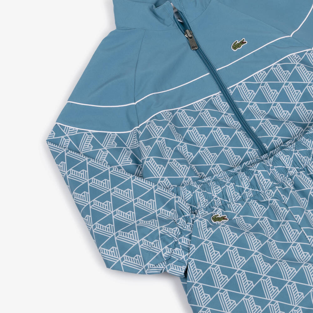 Lacoste-Boys Blue Monogram Logo Zip-Up Tracksuit | Childrensalon Outlet
