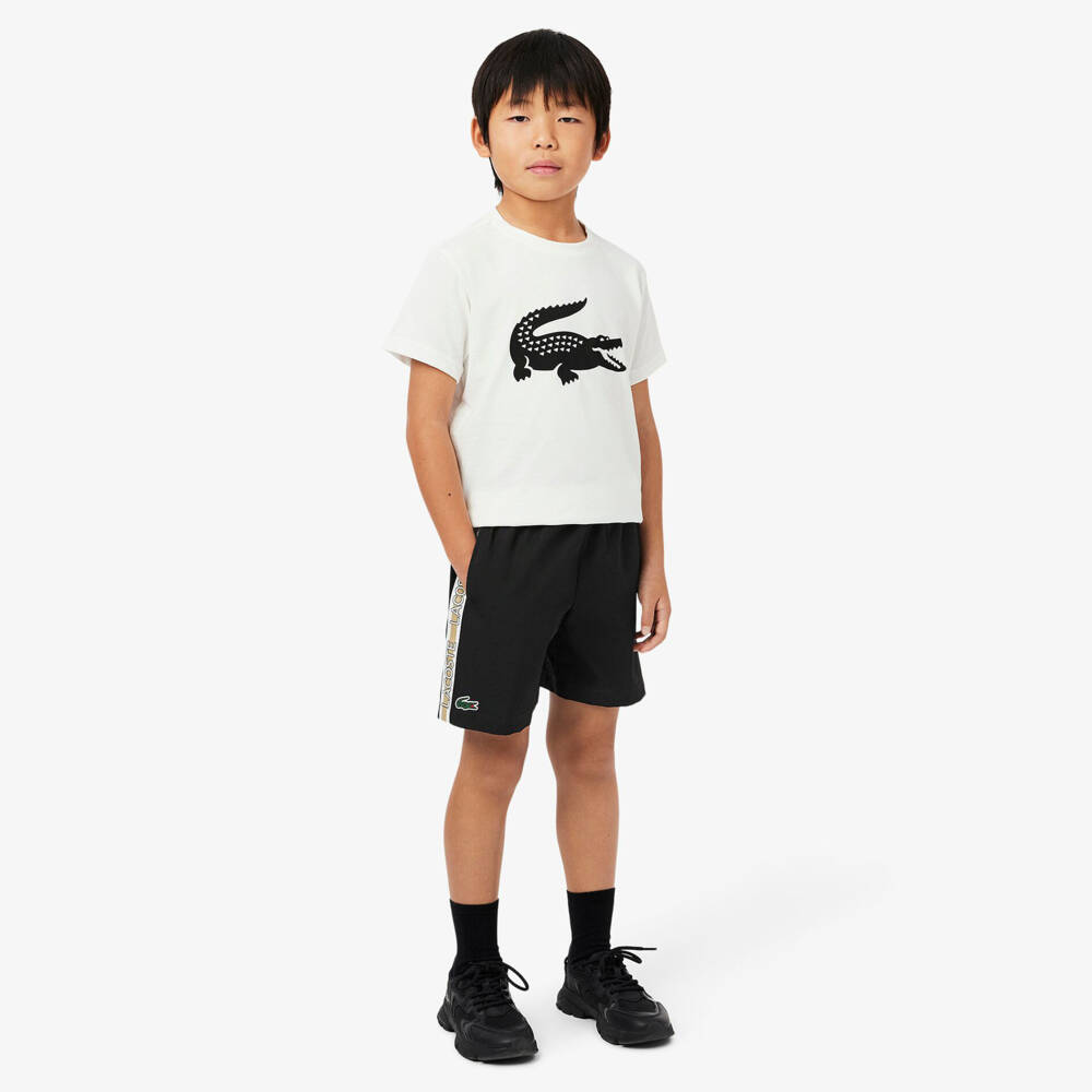 Lacoste-Boys Breathable Black Athletic Shorts | Childrensalon Outlet