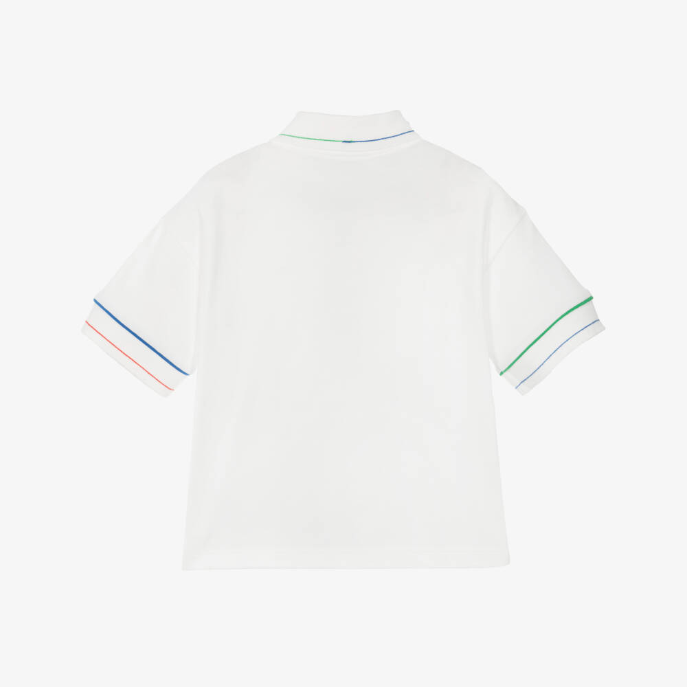 Lacoste-Boys Classic White Piqué Polo Top | Childrensalon Outlet