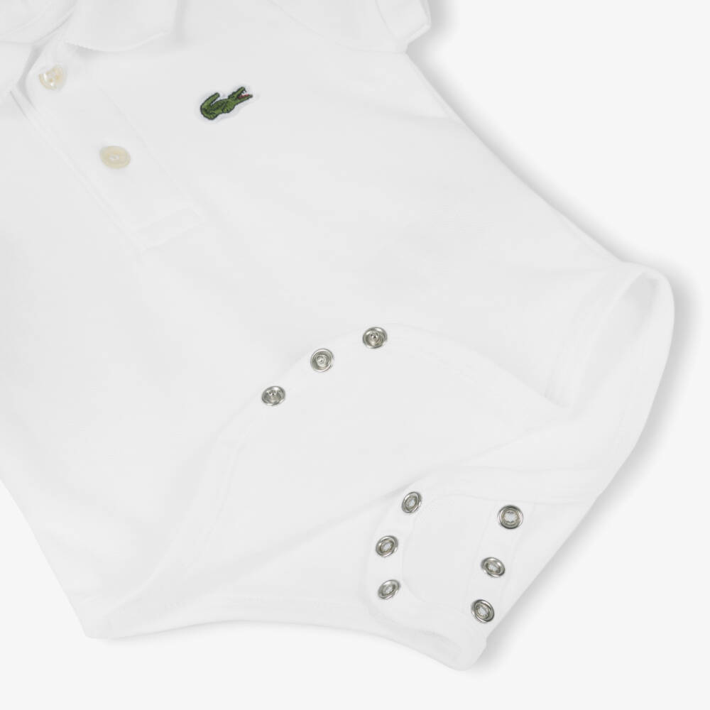 Lacoste-Boys Classic White Polo Onesie | Childrensalon Outlet