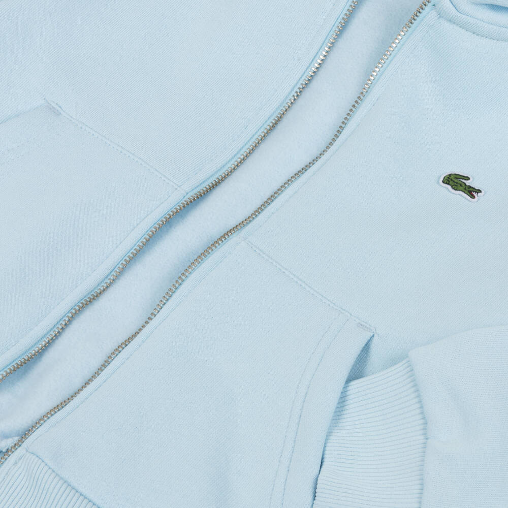 Lacoste-Boys Cozy Sky Blue Hoodie | Childrensalon Outlet